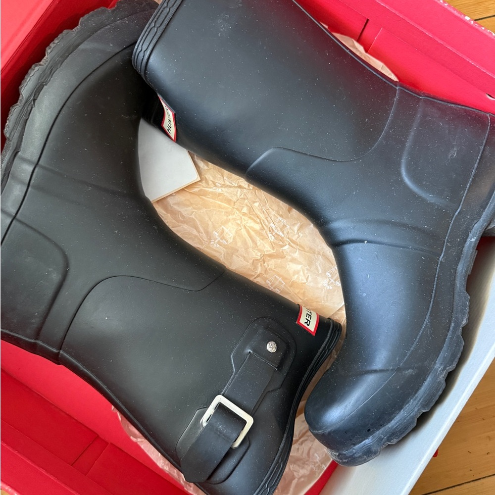 Hunter Black Matte Short Rain Boots